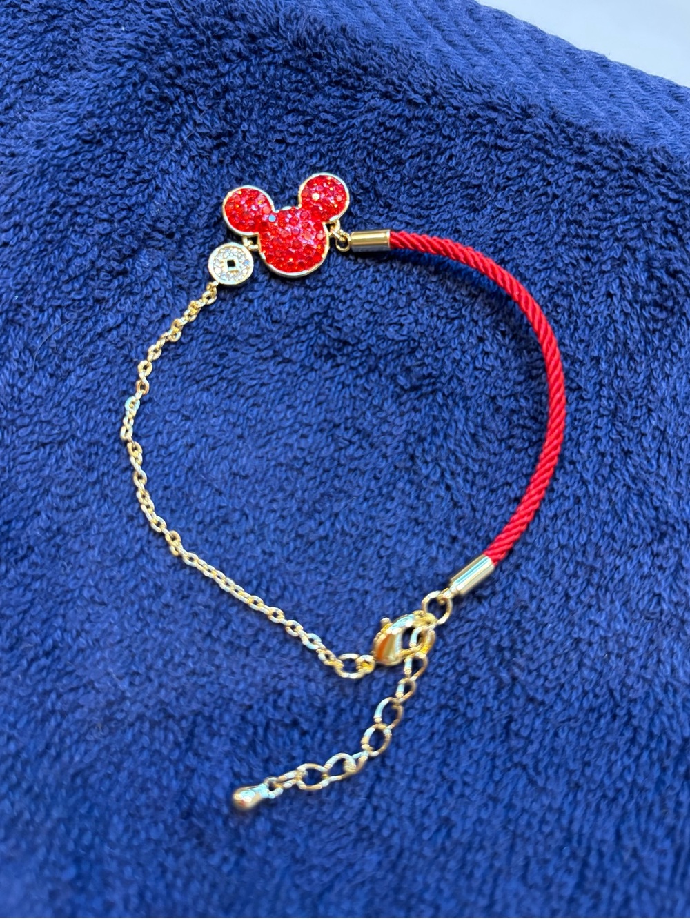 Disney Red Crystal Mouse-Silhouette Bracelet with Gold Accents - Picture 2 of 5